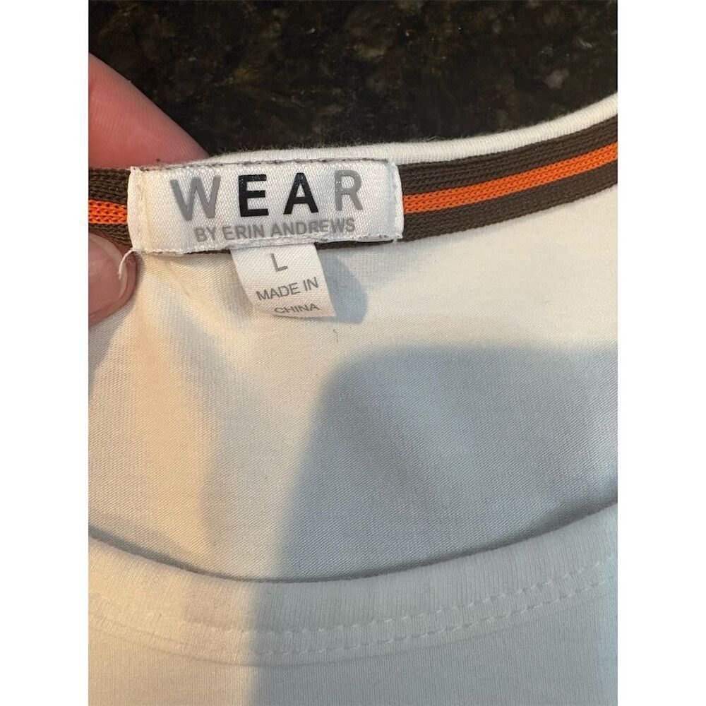 Women's WEAR by Erin Andrews Cleveland Browns Long Sleeve T-Shirt Standard - Picture 7 of 8